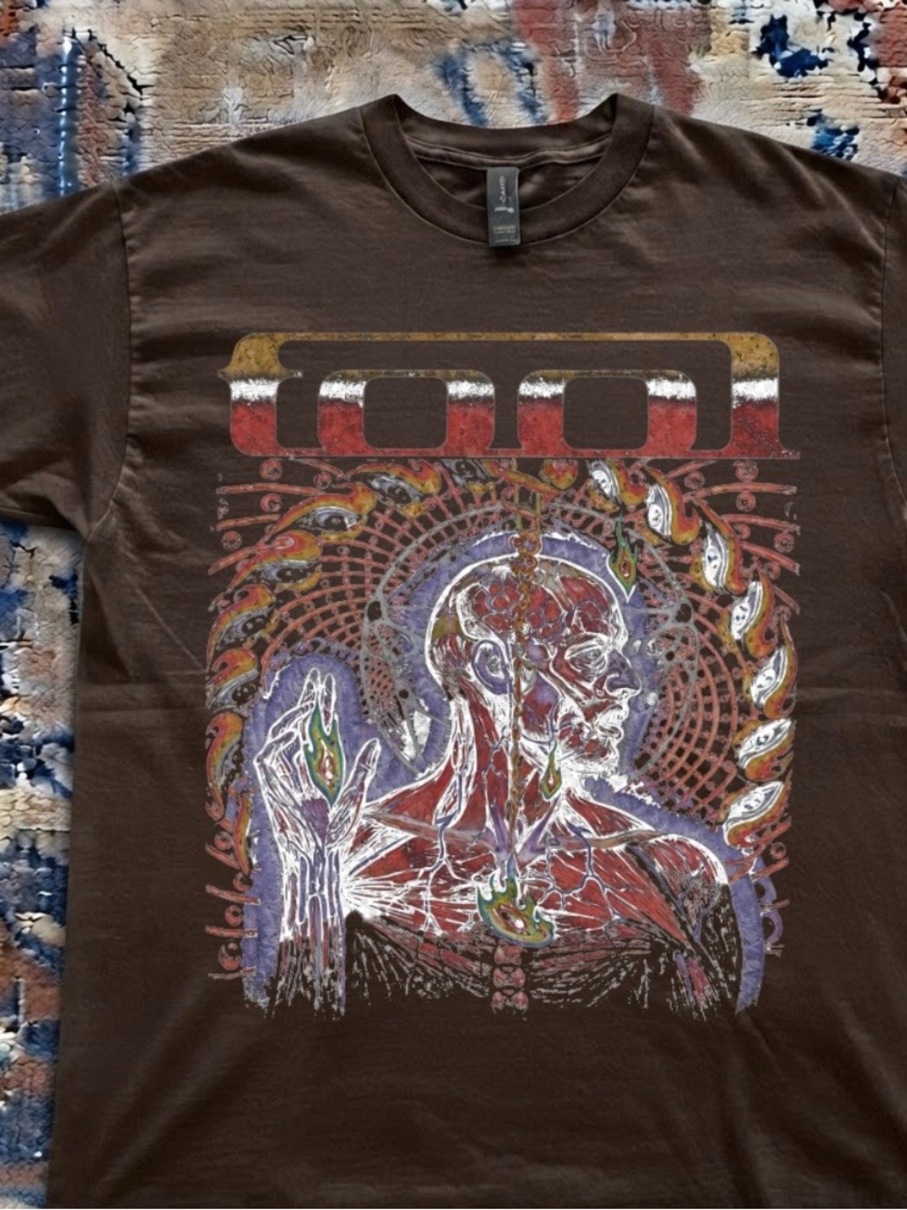 Gildan Dark Chocolate Short-Sleeve Tee with Multicolor Graphic